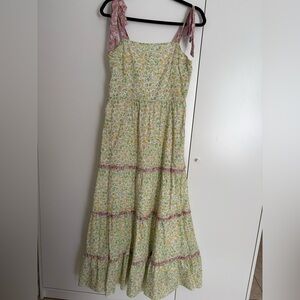 Floral Kids Dress with Pink Accents